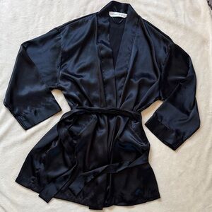 Victoria's Secret Black Satin Robe 🖤